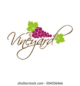 Vineyard field grapes logo
