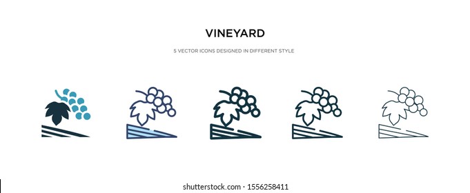 vineyard icon in different style vector illustration. two colored and black vineyard vector icons designed in filled, outline, line and stroke style can be used for web, mobile, ui