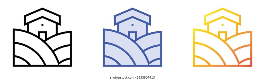 Vineyard icon. Linear, Blue Fill and Gradient Style Design Isolated On White Background