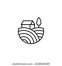 Vineyard icon. Simple vineyard icon for social media, app and web design. Vector illustration.