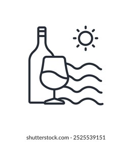 Vineyard icon. vector.Editable stroke.linear style sign for use web design,logo.Symbol illustration.