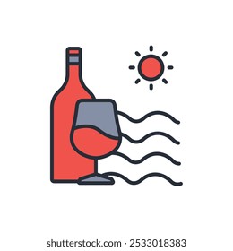 Vineyard icon. vector.Editable stroke.linear style sign for use web design,logo.Symbol illustration.