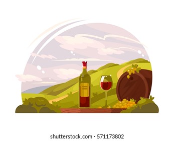 Vineyard with rich harvest