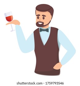 Weinberg Sommeliersymbol. Cartoon des Weingartens Sommelier Vektorsymbol für Webdesign einzeln auf weißem Hintergrund