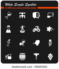vineyard vector icons for user interface design