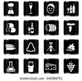 vineyard vector icons for user interface design