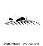 vineyard vector illustration rural landscape