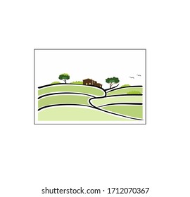 vineyard vector illustration rural landscape