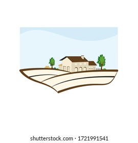 vineyard vector illustration rural landscape
