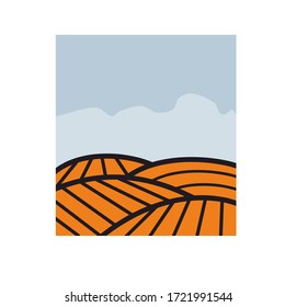 vineyard vector illustration rural landscape