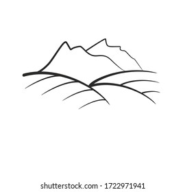 ilustración vectorial de viñedos paisaje rural