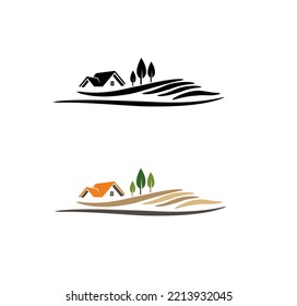 vineyard vector illustration rural landscape	