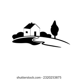 vineyard vector illustration rural landscape