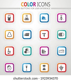 Símbolo de viñedo y vino para los iconos de la web