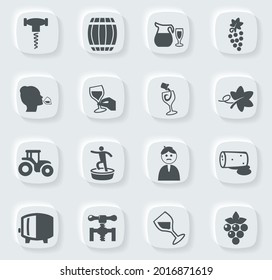 Vineyard and Wine symbol for web icons