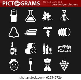 Vineyard and Wine symbol for web icons