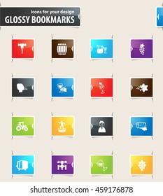 Vineyard and Wine vector bookmark icons for your design