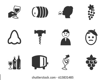 Vineyard and Wine vector icons for user interface design