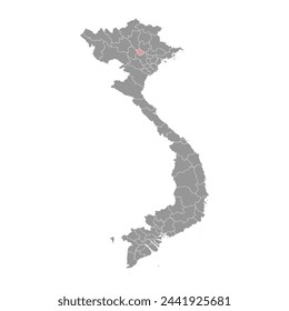 Mapa de la provincia de Vinh Phuc, división administrativa de Vietnam. Ilustración vectorial.
