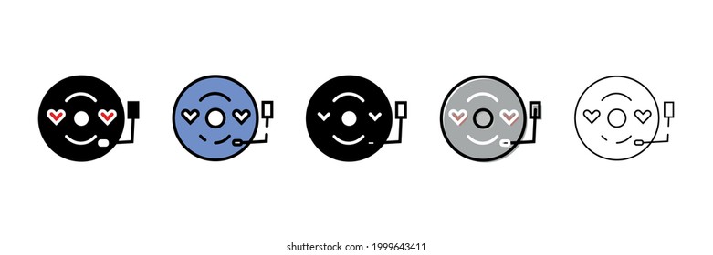 vinly set vector type icon