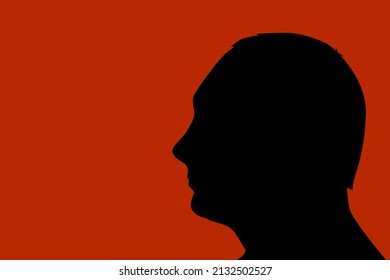 Vinnitsa March 5, 2022 Vladimir Putin. President of Russia. Face contour on red background. Vector illustration