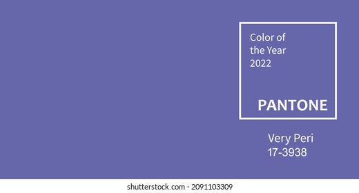 Vinnytsia, Ukraine - December 13, 2021: Pantone Very Peri Trending Color of the Year 2022. Swatch background сoloring in trend color. Vector illustration
