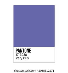 Vinnytsia, Ukraine - December 9, 2021:  Pantone 17-3938 Very Peri. Trending Color of the Year 2022. Vector illustration