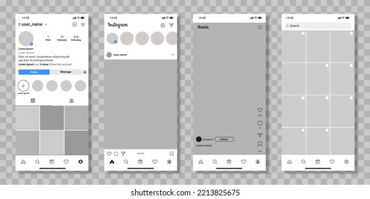 Vinnytsia, Ukraine - October 10, 2022. Social Network Instagram Mockup Template. Carousel Post. Vector Illustration