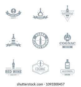 Vino logo set. Simple set of 9 vino vector logo for web isolated on white background