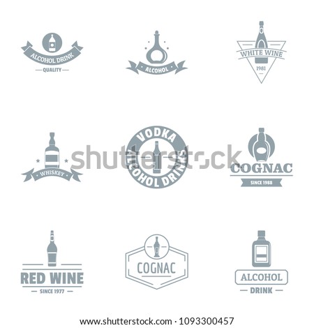 Vino logo set. Simple set of 9 vino vector logo for web isolated on white background