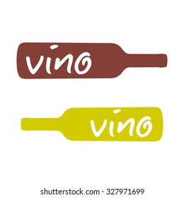 Vino red and white horizontal, vector illustration