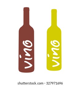 Vino red and white, vector illustration