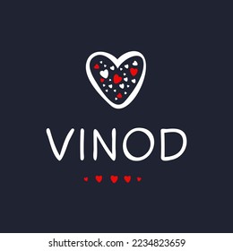 (Vinod) Calligraphy name, Vector illustration.