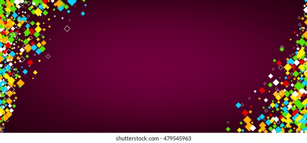 Vinous abstract banner with colour rhombs. Vector paper illustration.