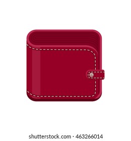 Vinous closed purse. Vector icon isolated on white background. 