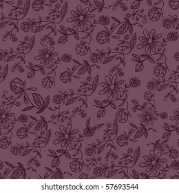 vinous floral seamless pattern