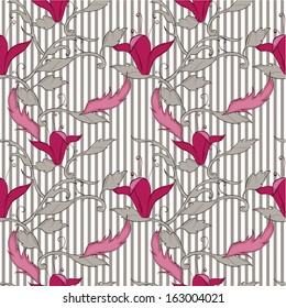 Vinous flowers on the gray background