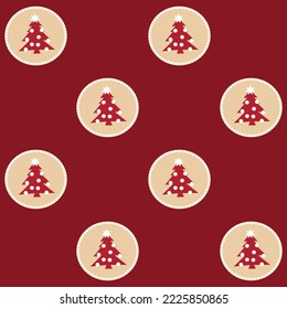 Vinous seamless new year 2023 pattern with christmas trees