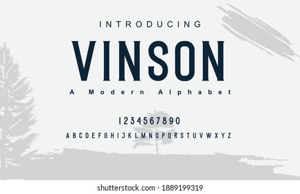 Vinson font. Abstract sport modern alphabet fonts. Typography bold typeface design for sport, technology, fashion, digital, future creative logo font. vector illustration