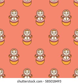 Vintag toy, seamless textile pattern.
