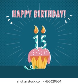 Vintage 15th Birthday cake layout