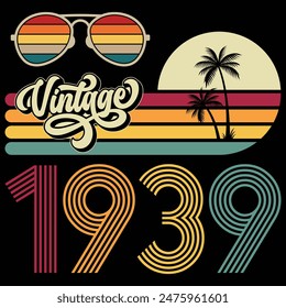 Vintage 1939 85th Birthday 85Yr Old Gift for Grandpa Papa T Shirt
