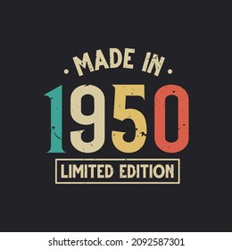 Vintage 1950 birthday, Made in 1950 Limited Edition