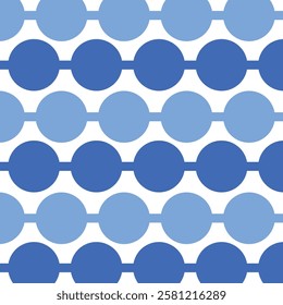 Vintage 1960 blue Geo circles, Retro 60s and 70s blue colorful nostalgia circles pattern Vector illustration. Trendy circles pattern design. 70s Round style blue dots wallpaper background.