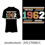 Vintage 1962 original t-shirt design vector for sale.