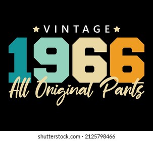 Vintage 1966 All Original Parts T-Shirt Design