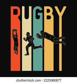 Vintage 1970's Style Rugby Sports svg