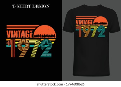 vintage 1972 t-shirt design. retro style vintage t-shirt design.