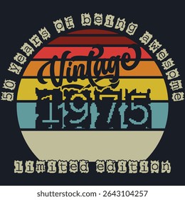 Vintage 1975 Limited Edition 50-Year-Old Gamer Gifts 50th Birthday T-Shirt