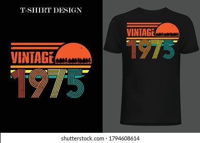 vintage 1975 t-shirt design. retro style vintage t-shirt design.